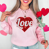 Red Heart Sequin Patch Crewneck Sweatshirt