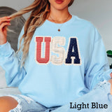 USA Faux Lace July 4th Graphic Shirt | Long Sleeve Gildan Unisex T-shirt, Sweatshirt, Hoodie, Long Sleeve Tee