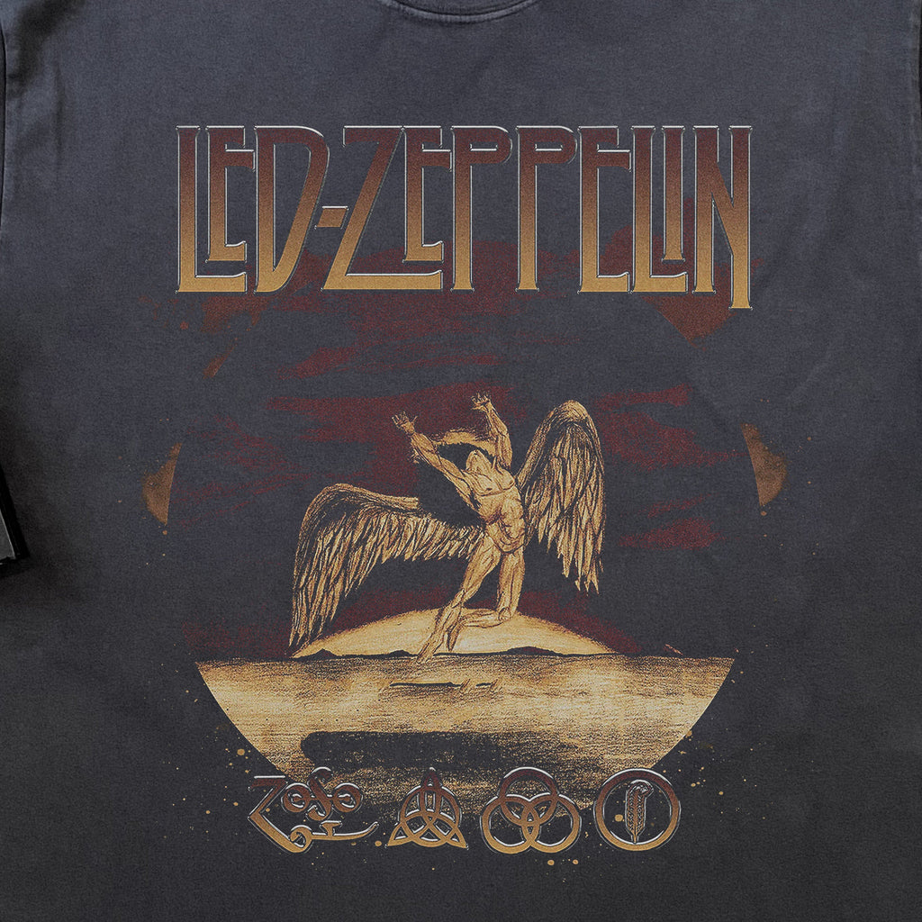 LED VINTAGE ZEPPELIN HEAVYWEIGHT BLACK T-SHIRT
