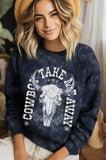 Cowboy Take Me Awy Mineral Graphic Brushed Sweatshirts