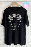 Rodeo Cow Skull-Oversized Tee