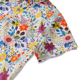 Men's Hawaiian Shirt Short Sleeve Button-down 100% Cotton Beige Aloha Floral Bookmark