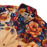 Customized Men's Short Sleeve Button-down Floral-themed Shirt Custom Floral-themed Shirt