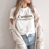 Custom Cotton Tees with Name Location or Logo - Boho Colors