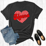 Valentine's Day Checkered Mama Heart Graphic Tee