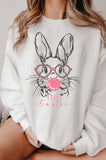 Happy Easter Bunny Graphic Brushed Sweatshirts