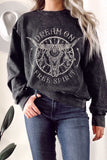 Dream Catcher Cow Skull Mineral Graphic Terry Sweatshirt