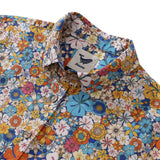 Women's Hawaiian Shirt Hibiscus Print Cotton Button-up Short Sleeve