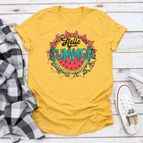Hello Summer Leopard Watermelon Graphic Tee