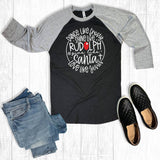 Dance Like Frosty Shine Like Rudolph Charcoal Raglan