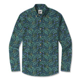 Long Sleeve Hawaiian Shirt For Men Foreat Mist 100% Cotton Button-down Aloha Shirt