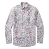 Men's Hawaiian Shirt Tropical Palm Tree Print Cotton Button-down Long Sleeve Aloha Shirt Jungle Long Sleeve Shirt