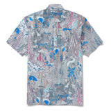 Men's Hawaiian Shirt Short Sleeve Button-down 100% Cotton Blue Aloha Cosmic Wonder