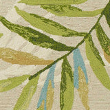 8'X10' Ivory Blue Hand Hooked Uv Treated Floral Medallion Indoor Outdoor Area Rug