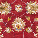 3'X5' Grey Mocha Hand Tufted Wool Traditional Floral Indoor Area Rug