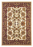 5'X8' Ivory Red Machine Woven Floral Traditional Indoor Area Rug