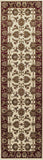 5'X8' Ivory Red Machine Woven Floral Traditional Indoor Area Rug