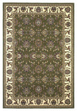 5'X8' Green Ivory Machine Woven Floral Traditional Indoor Area Rug