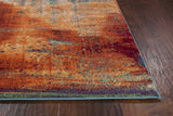 5'X8' Grey Machine Woven Abstract Watercolor Indoor Area Rug