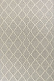 3' X 5' Grey Braided Diamonds Wool Indoor Area Rug