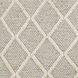 3' X 5' Grey Braided Diamonds Wool Indoor Area Rug