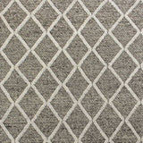 3'X5' Dark Grey Hand Woven Diamond Pattern Indoor Area Rug