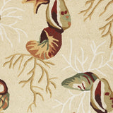 5' X 7' Beige Corals And Shells Indoor Area Rug