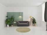 6' Yellow Heather Round Indoor Shag Rug