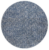 6' Round Indigo Or Ivory Heather Plain Indoor Area Rug