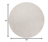6' Round Indigo Or Ivory Heather Plain Indoor Area Rug