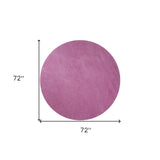 6' Round Polyester Hot Pink Area Rug