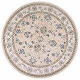 8' Round Polypropylene Beige Or Ivory Area Rug