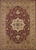 Red And Beige Octagon Medallion Area Rug