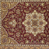 Red And Beige Octagon Medallion Area Rug