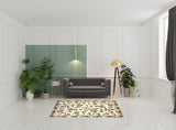 8' Ivory Octagon Floral Area Rug