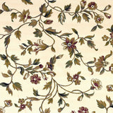 8' Ivory Octagon Floral Area Rug