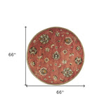 6' Sienna Orange Hand Tufted Traditional Round Indoor Area Rug