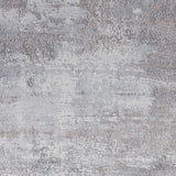 5' Round Grey Floral Vine Wool Indoor Area Rug