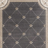 8'X10' Ivory Grey Floral Indoor Area Rug