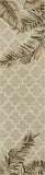 2' X 10' Sage Tropical Leaves Mosaic Wool Indoor Runner Rug
