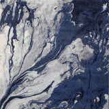 7'X10' Blue Machine Woven Abstract Watercolor Indoor Area Rug