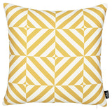 Yellow And White Geometric Squares Decorative Throw Pillow Cover