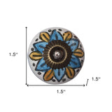 1.5" X 1.5" X 1.5" Ceramic Metal Multicolor 12 Pack Knob