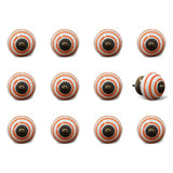 1.5" X 1.5" X 1.5" Ceramic Metal Multicolor 12 Pack Knob