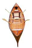 39.5" X 190" X 25.5" Traditional Wooden Canoe With Ribs