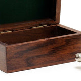 Rustic Brass And Leather Binoculars In Wood Storage Box