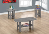 Set of Three 36" Brown Coffee Table With Shelf