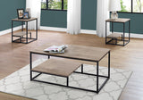 White Silver Metal Table Set - 3Pcs Set