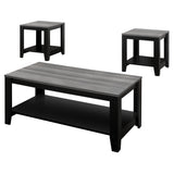Black Grey Top Table Set 3Pcs Set