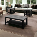 Black Grey Top Table Set 3Pcs Set